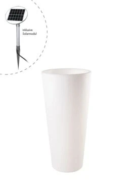Gartenleuchte Shining Classic Pot XL In Weiß - Solar
