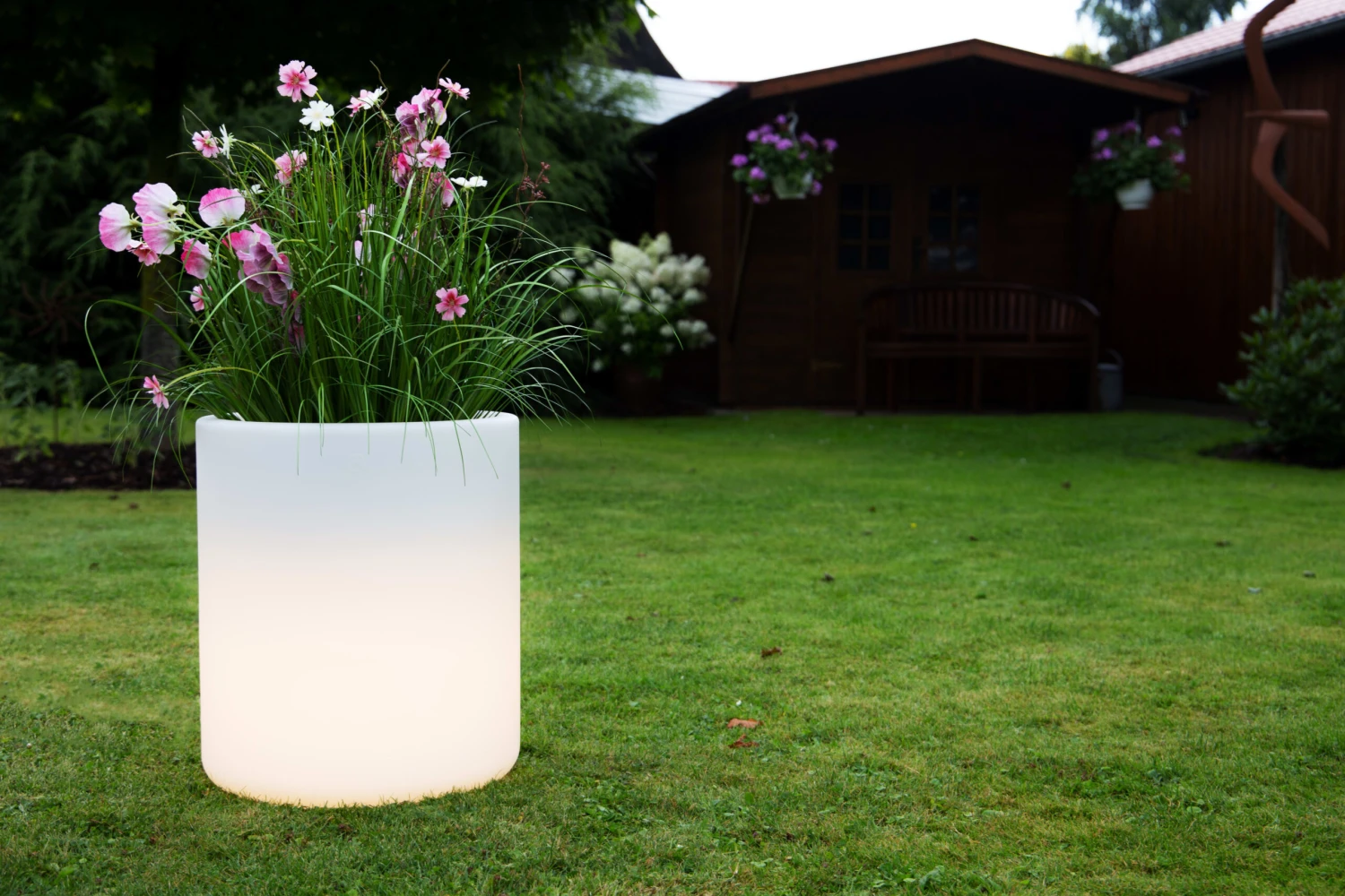 Gartenleuchte Shining Elegant Pot XL In Weiß - Solar – Bild 3