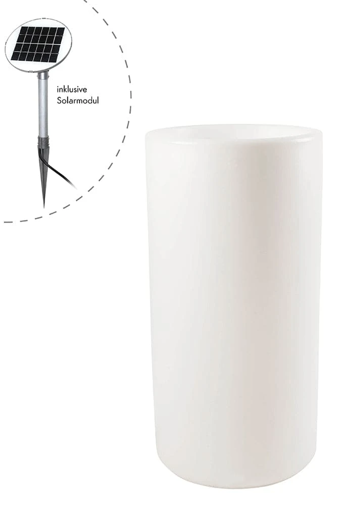 Gartenleuchte Shining Elegant Pot XL In Weiß - Solar