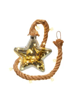 LED-Dekohänger In Gold/ Hellbraun - (H)18 X Ø 18 Cm