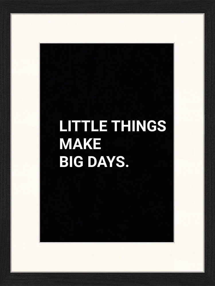 Wandbild " Little Things, Big Days " In Schwartz