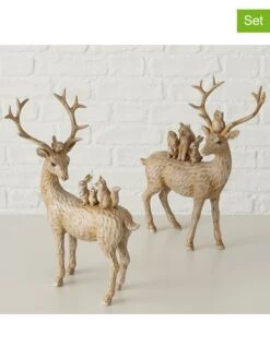 2er-Set: Dekofiguren "Miralo" In Hellbraun - (B)20 X (H)24 Cm