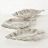 3er-Set: Dekoschalen "Blatt" In Silber - (L)26 X (B)14 Cm