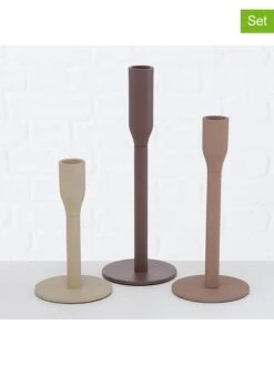 3er-Set: Kerzenständer "Masdour" In Gold/ Braun