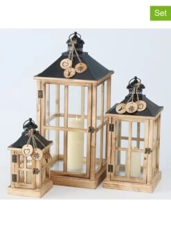 3er-Set: Laternen "Tauern" In Hellbraun