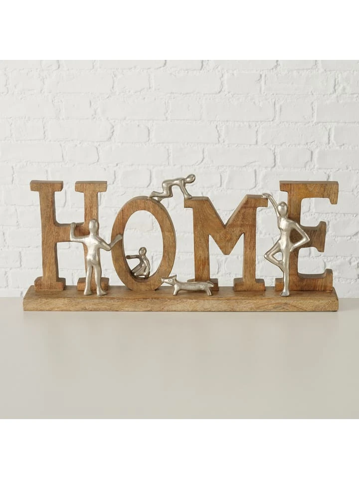 Dekoobjekt "Home" In Natur/ Silber - (B)58 X (H)26 X (T)8 Cm