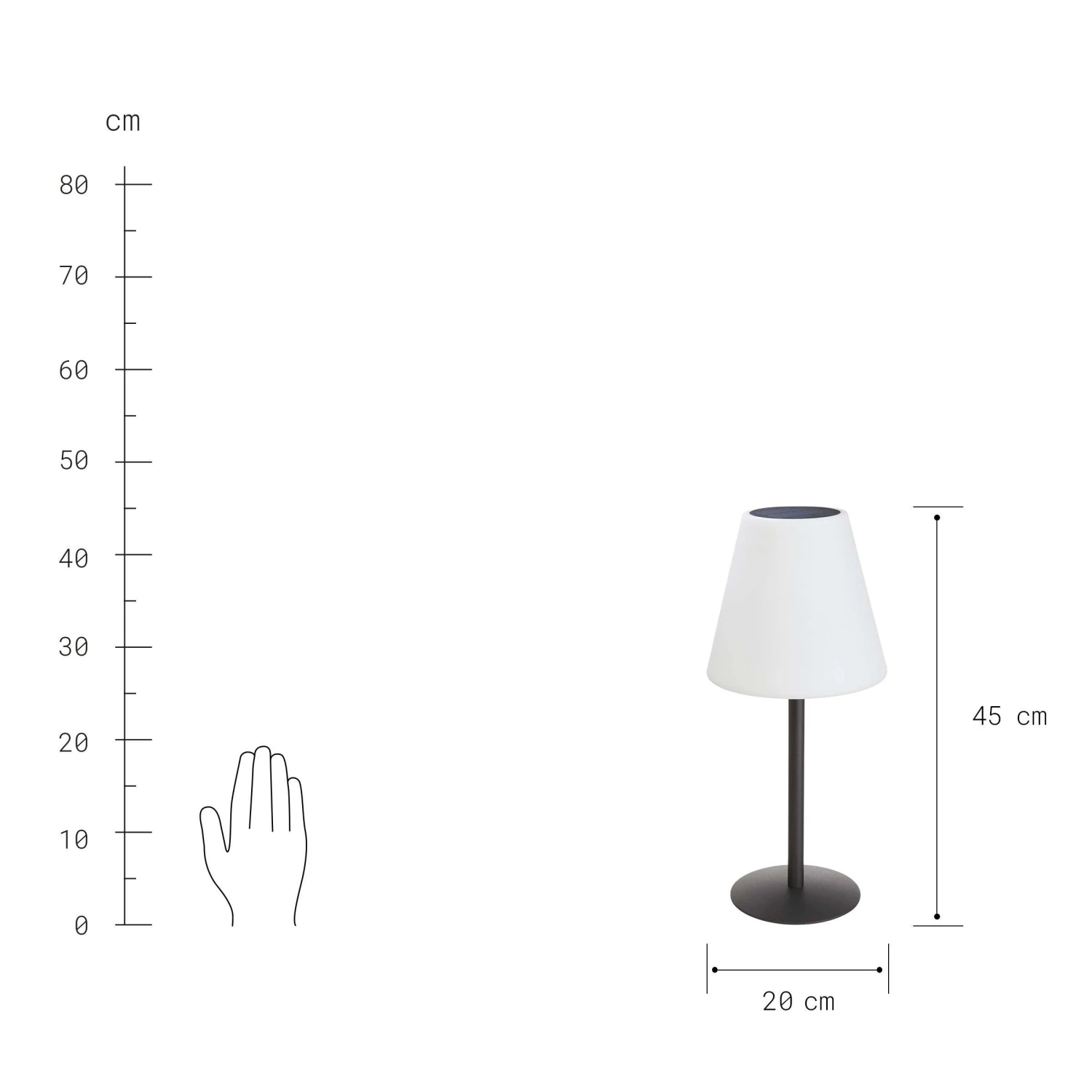 Outdoor Solar-Tischleuchte Mit Farbwechsel LIGHT UP In Schwarz-Weiß – Bild 5