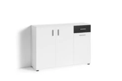 Sideboard Jakob In Weiß / Schwarz - (B) 110 X (H) 83,5 X (T) 35,5 Cm