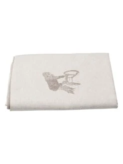 Flanelldecke "Silvretta - Wintersportler" In Creme