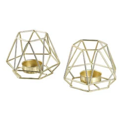 2 Er-Set Teelicht-/ Kerzenhalter Vintage Small In Gold