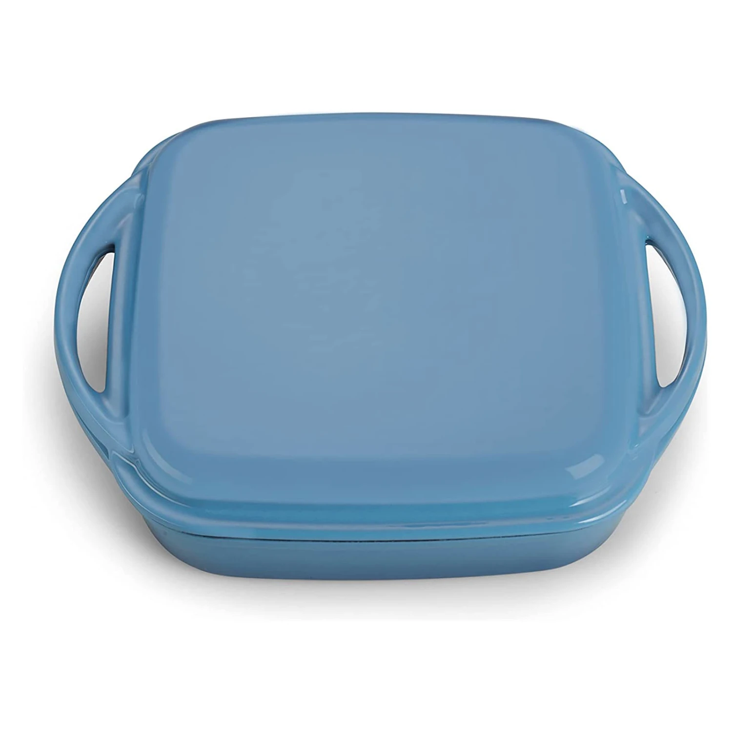 2 Tlg. Set Gusseisen Bräter Mit Deckel 1.5 L In Hellblau – Bild 2