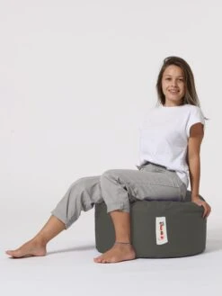 Pouf In Grau - (H)30 Cm