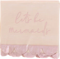 Ginger Ray Servietten - Let's Be Mermaid, Iridescent/pink, 16 Stück