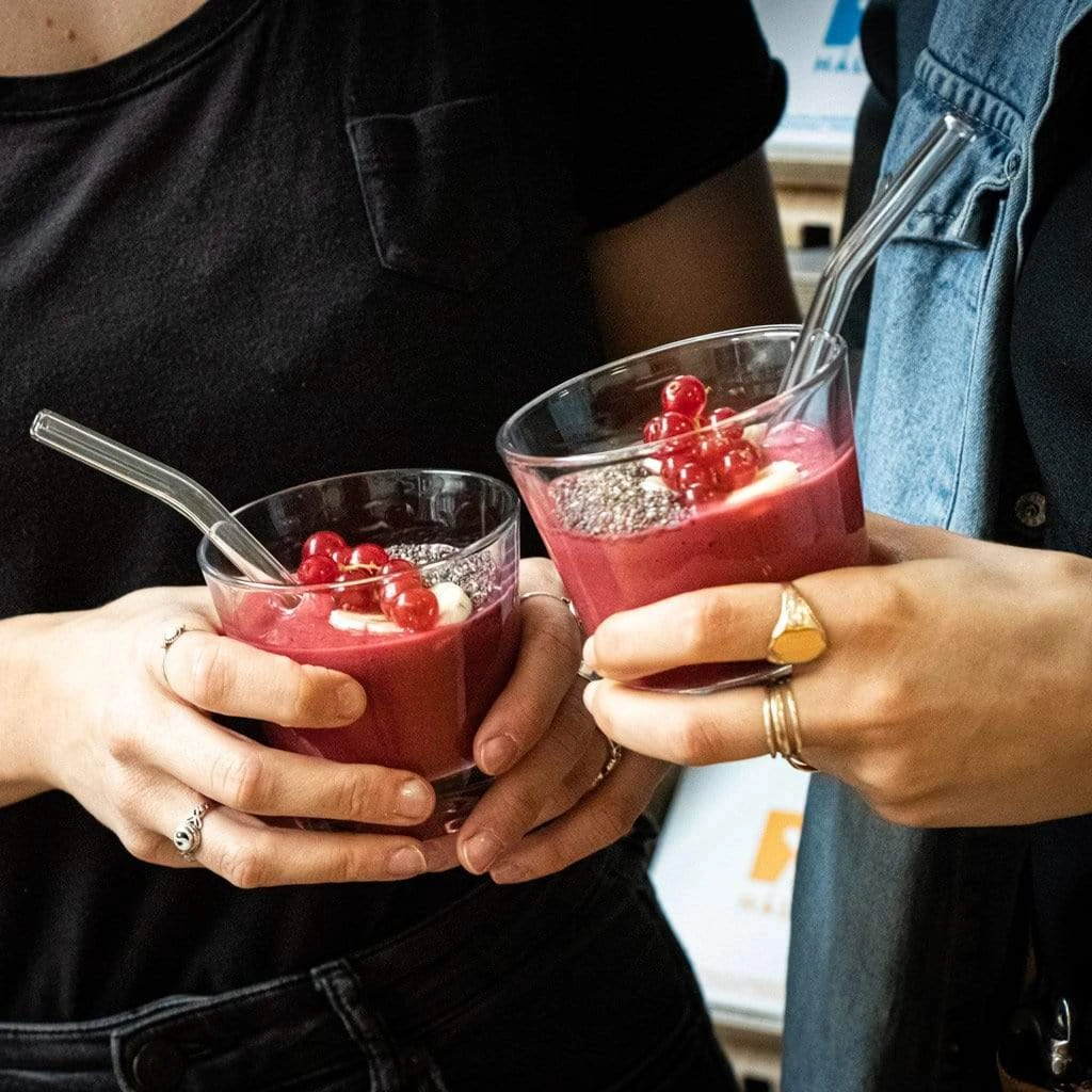 6er Set Trinkhalme: Gebogene Glas-Strohhalme In Transparent - 15 Cm – Bild 2