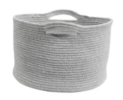 Korb "Gestreifter" In Hellgrau - 36x36x24 Cm