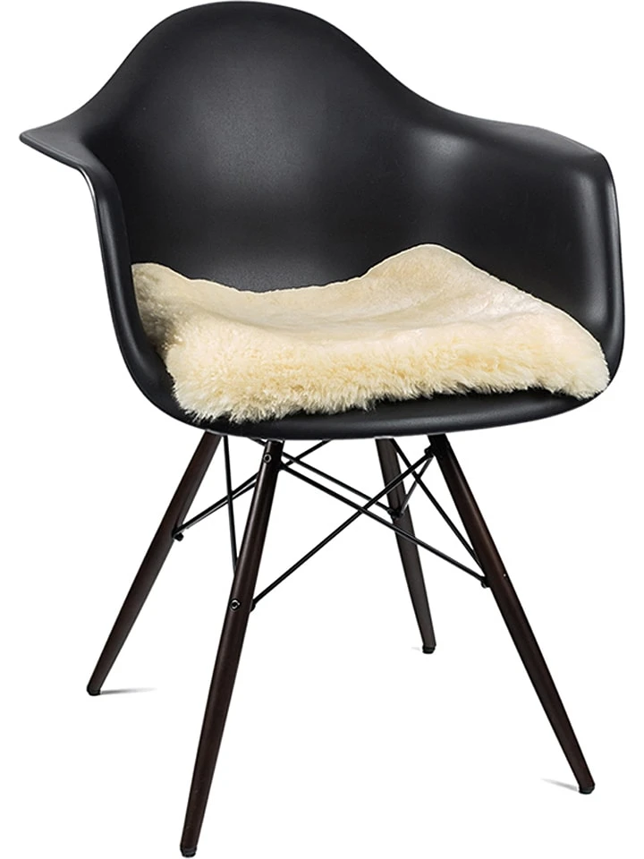 Sitzkissen Mit Merinofell In Gelb – Bild 2