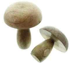 Spar-Set 2x Pilzset "Mangoholz", Ø 10 X 10 Cm, Ø 11 X 14 Cm In Braun