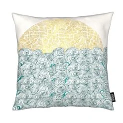 Kissen "Sunny Tribal Seas" In Gelb & Türkis