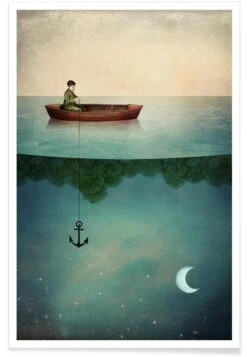 Poster "Entering Dreamland" In Blau & Cremeweiß