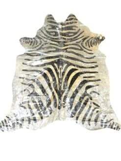 Kuhfell In Schwarz/ Weiß/ Silber