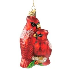 Baumschmuck Glas Kardinalvogelpaar In Bunt