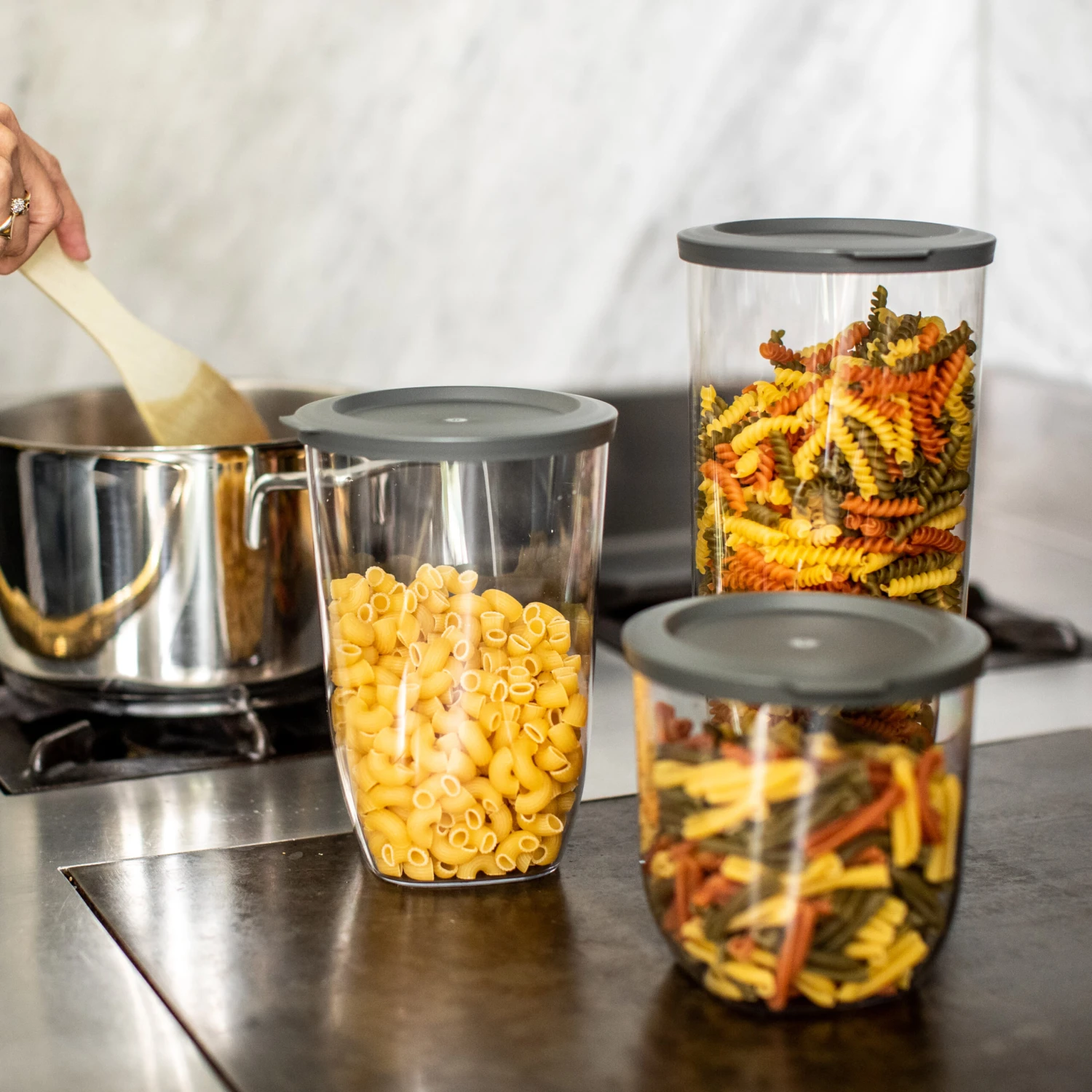 Koziol CONNECT DRY STORAGE S - Vorratsdose 1l In Nature Ash Grey – Bild 2