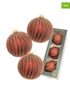 3er-Set: Christbaumkugeln In Blau/ Gold - Ø 8