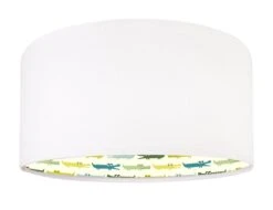 Pendelleuchte In Weiß Bunt (Krokodile)