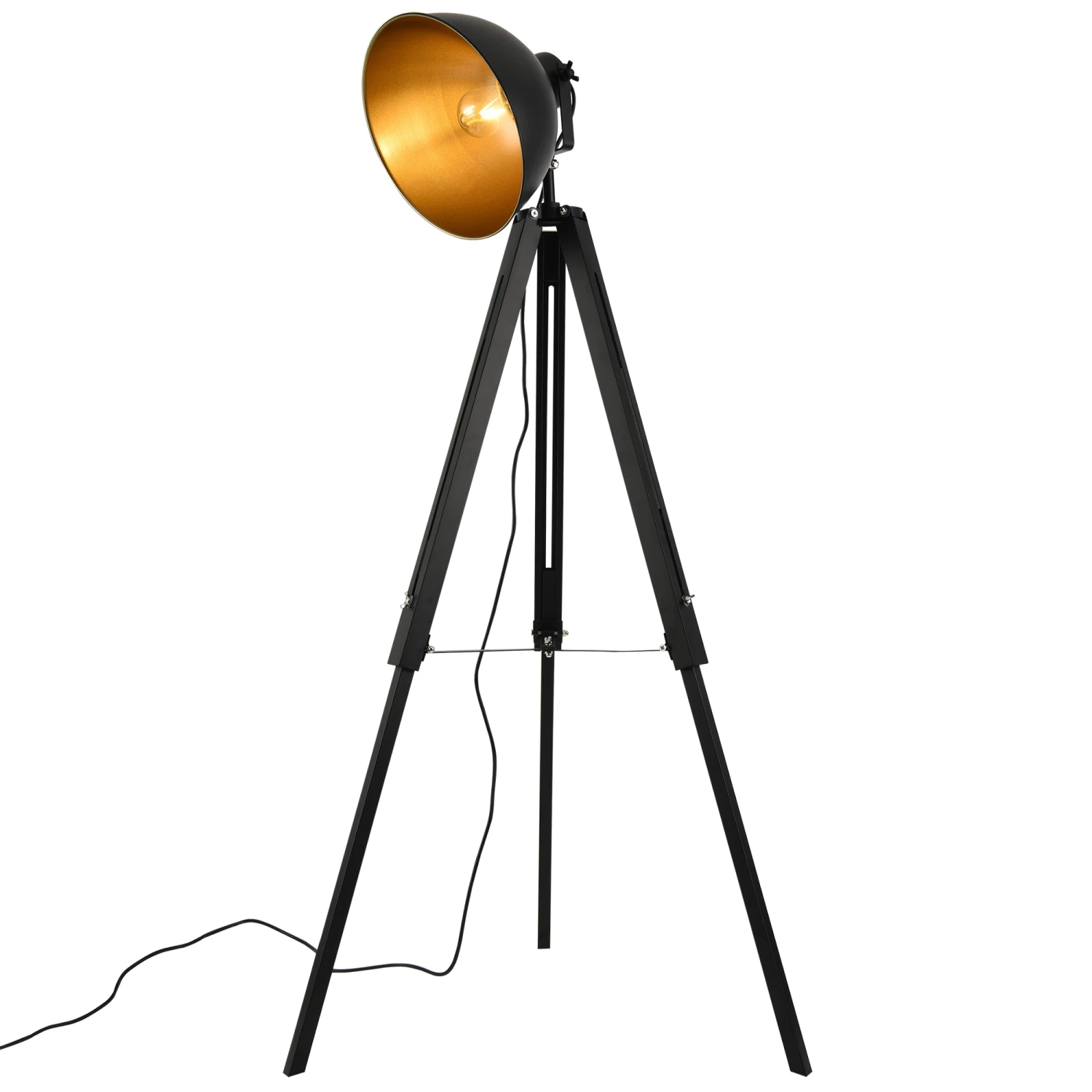 Stehleuchte Passau In Gold Schwarz (H)135cm (B)60cm (T)60cm (D)30cm (L)22cm