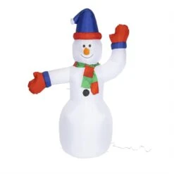 LED Schneemann Aufblasbar Für Außen H: 180cm In Weiß