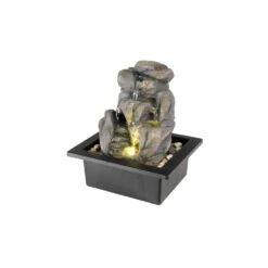 Tischbrunnen Mit Wasserfällen In Grau