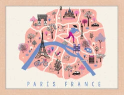 Wandbild " Paris " In Naturell