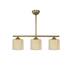 Deckenleuchte Linear 3-flammig Doppelt Verglasung Gold