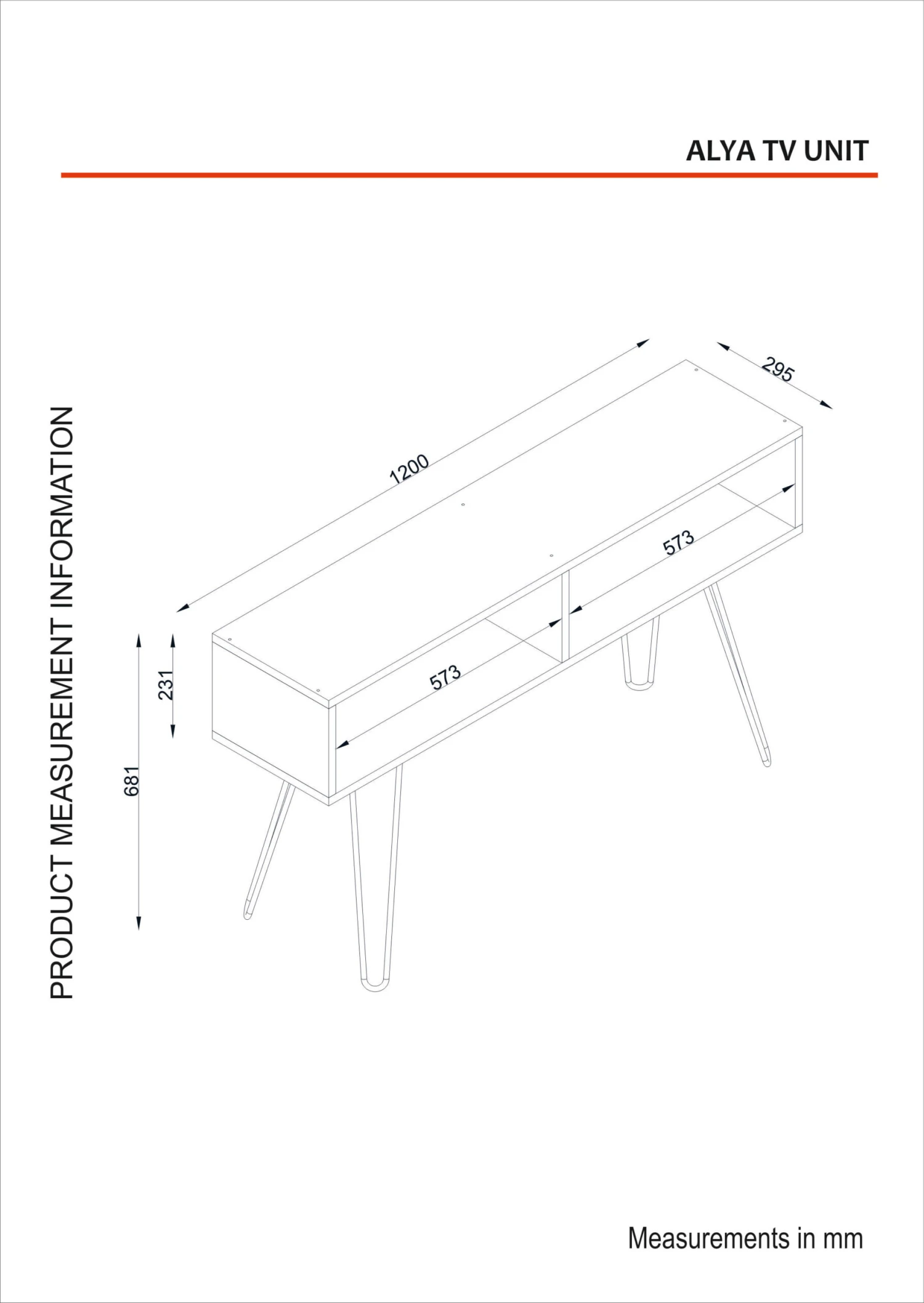 TV Lowboard Alya Mit Metallfüße Marmor Optik – Bild 7