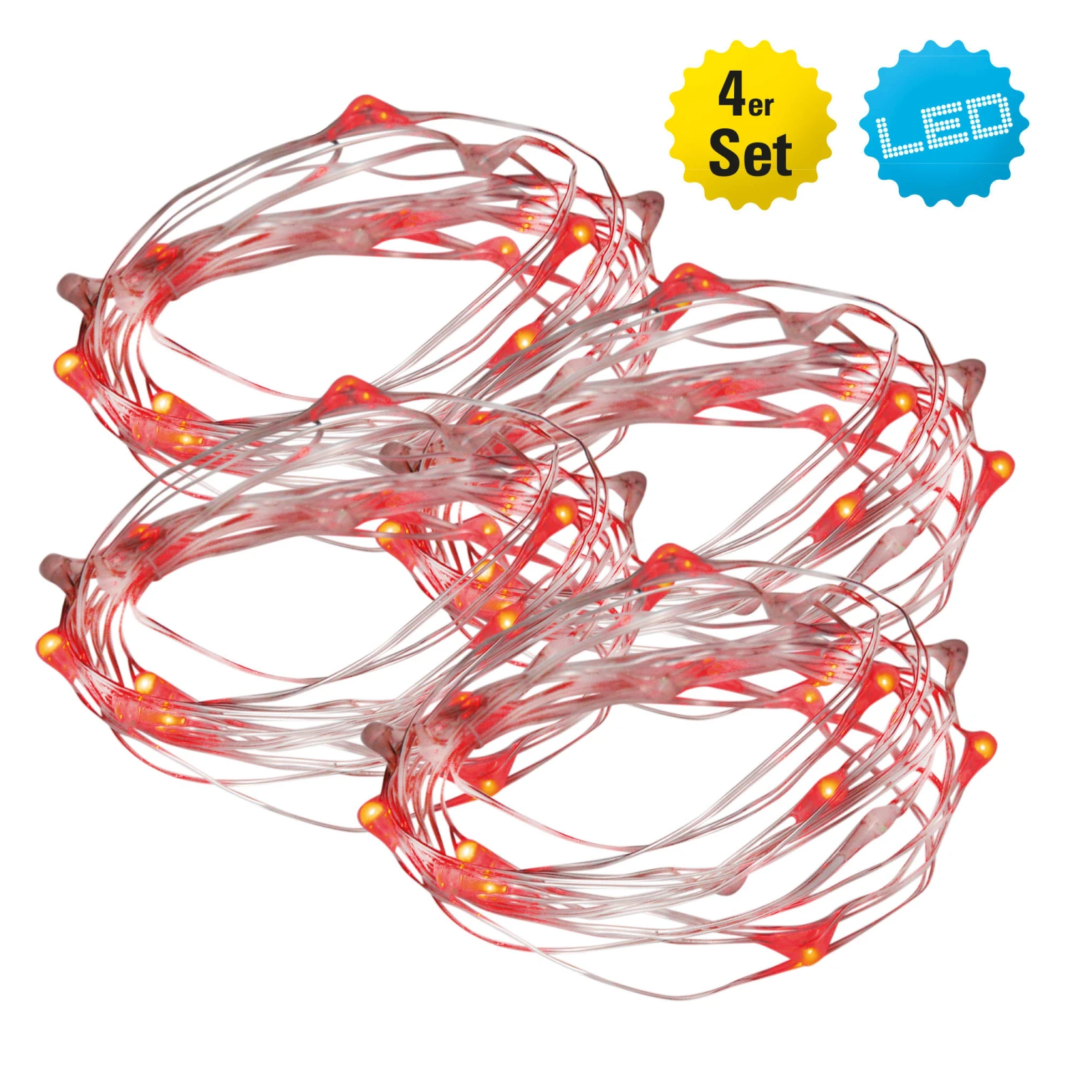 LED-Lichterkette 4er Set In Rot