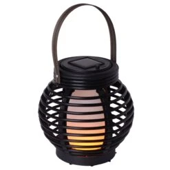 Solar-Tischdeko "Rattan-Flamme" (H) 15 Cm In Schwarz