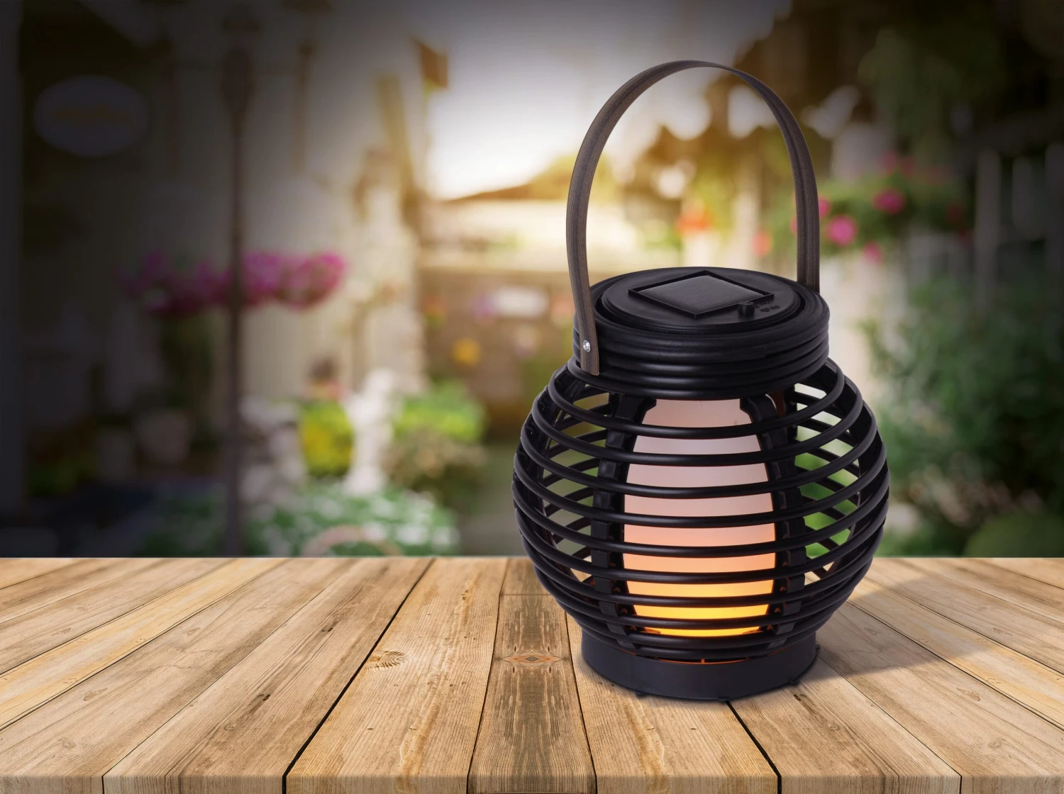 Solar-Tischdeko "Rattan-Flamme" (H) 15 Cm In Schwarz – Bild 5