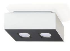 Deckenleuchte HYDRA 2 Stahl In Weiß Rechteckig Moderne Lampe 2xGu10 NICE LAMPS