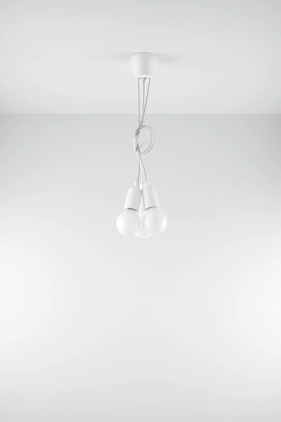 Hängleuchte RENE 3 In Weiß Mit Dem Longen PVC-Kabel Minimalistisch E27 NICE LAMS – Bild 3