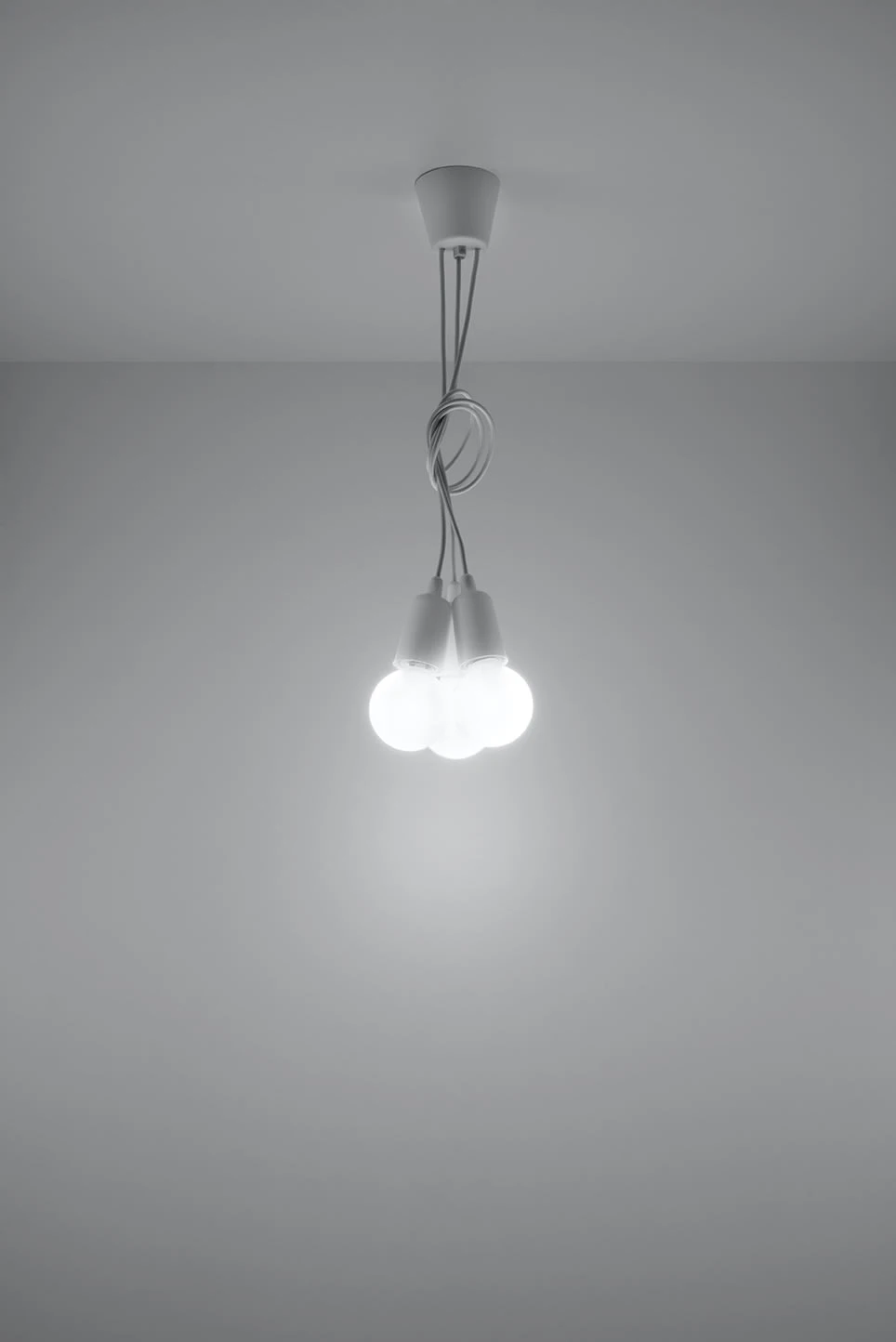 Hängleuchte RENE 3 In Weiß Mit Dem Longen PVC-Kabel Minimalistisch E27 NICE LAMS – Bild 4