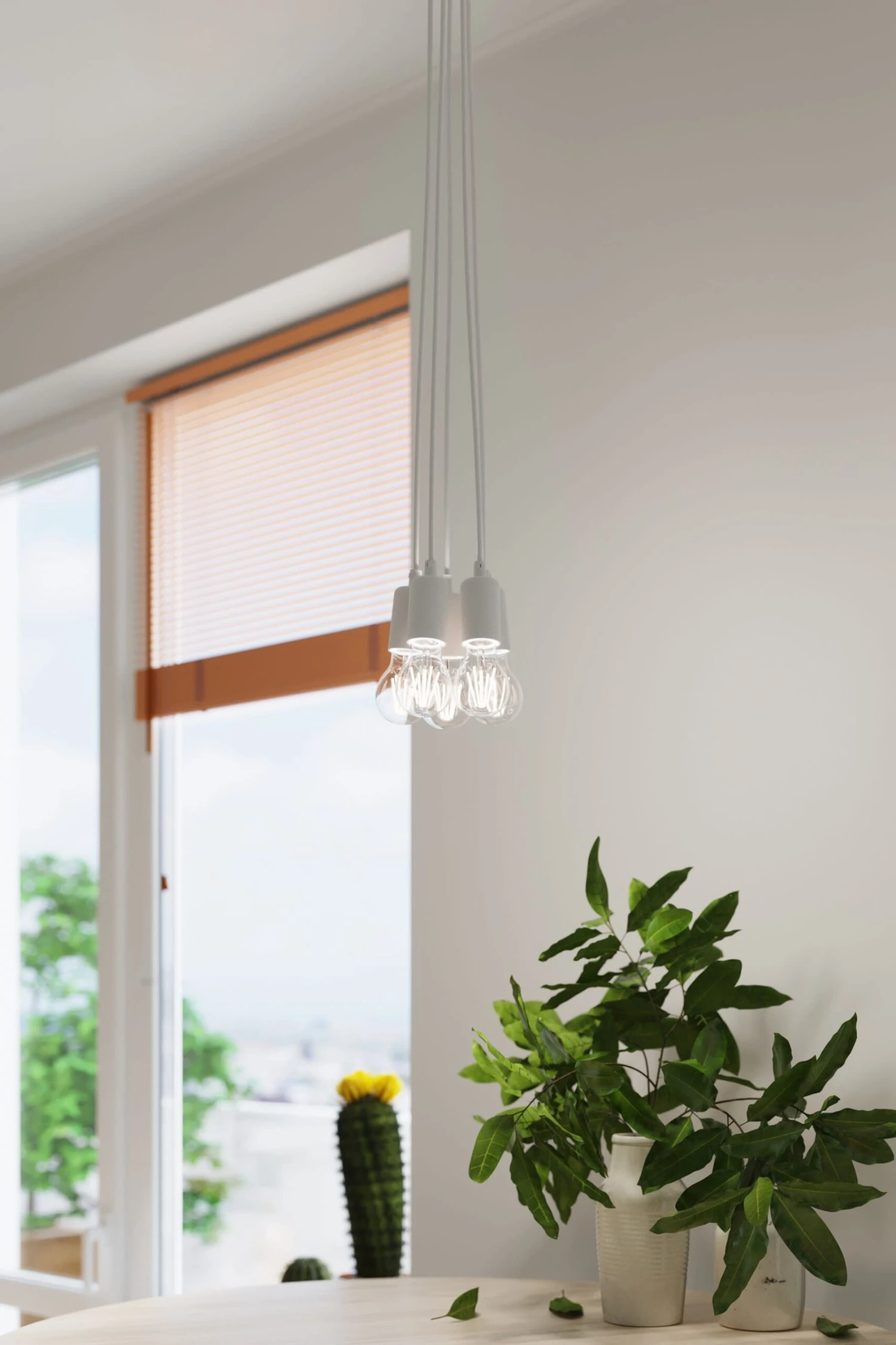 Hängleuchte RENE 3 In Weiß Mit Dem Longen PVC-Kabel Minimalistisch E27 NICE LAMS – Bild 8