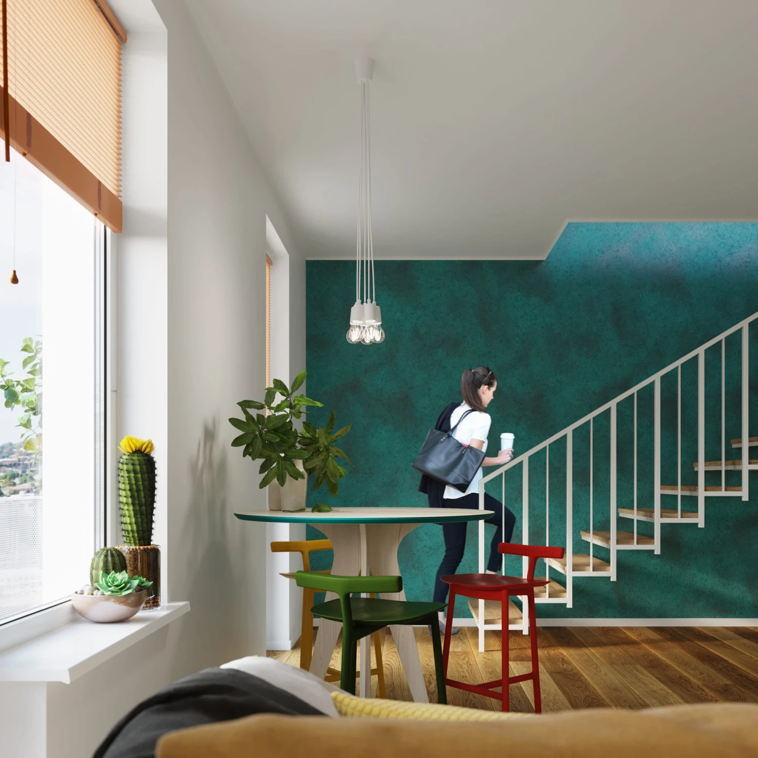 Hängleuchte RENE 3 In Weiß Mit Dem Longen PVC-Kabel Minimalistisch E27 NICE LAMS – Bild 9