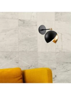 Wandleuchte "Berceste" In Schwarz/ Gold - (B)20 X (H)25 Cm