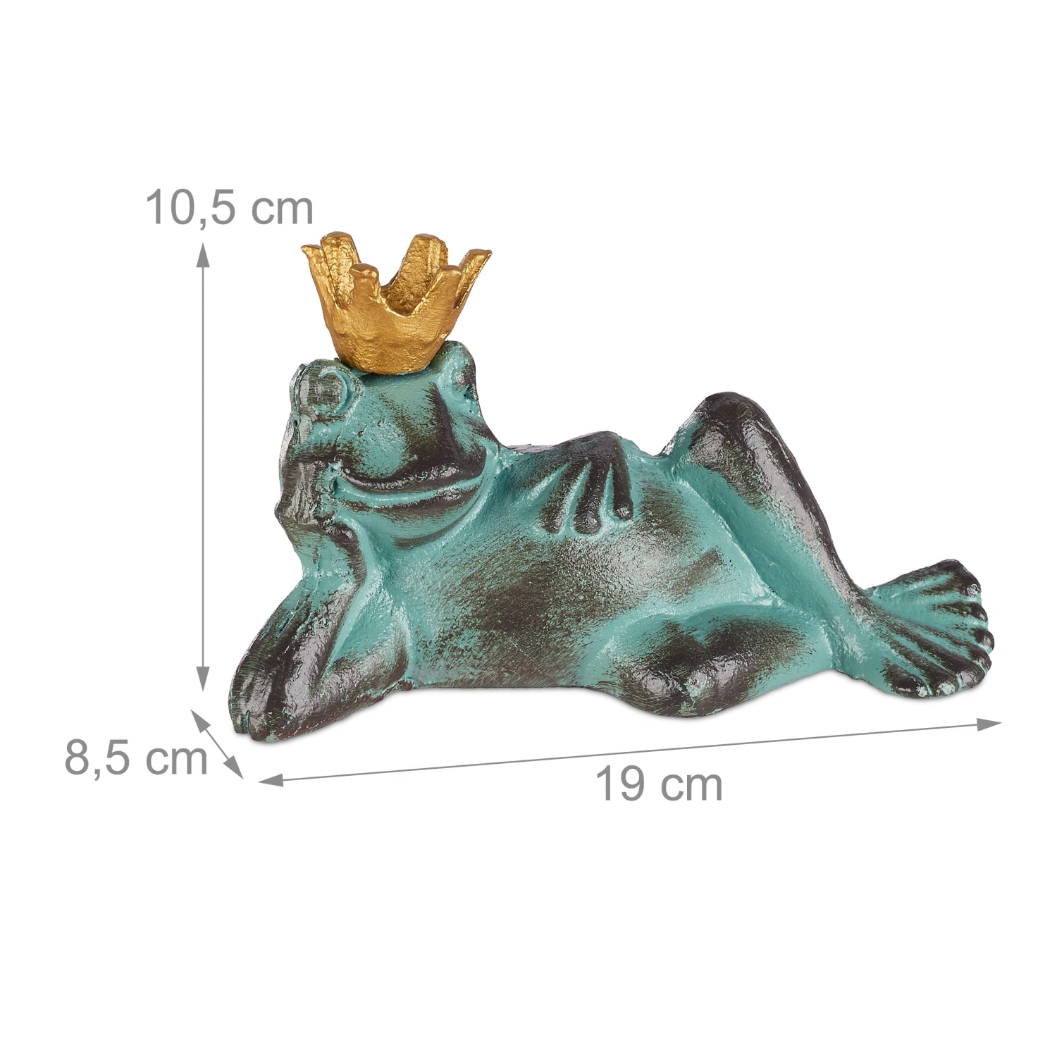 2 X Gartenfigur Froschkönig In Grün - Größe L – Bild 4