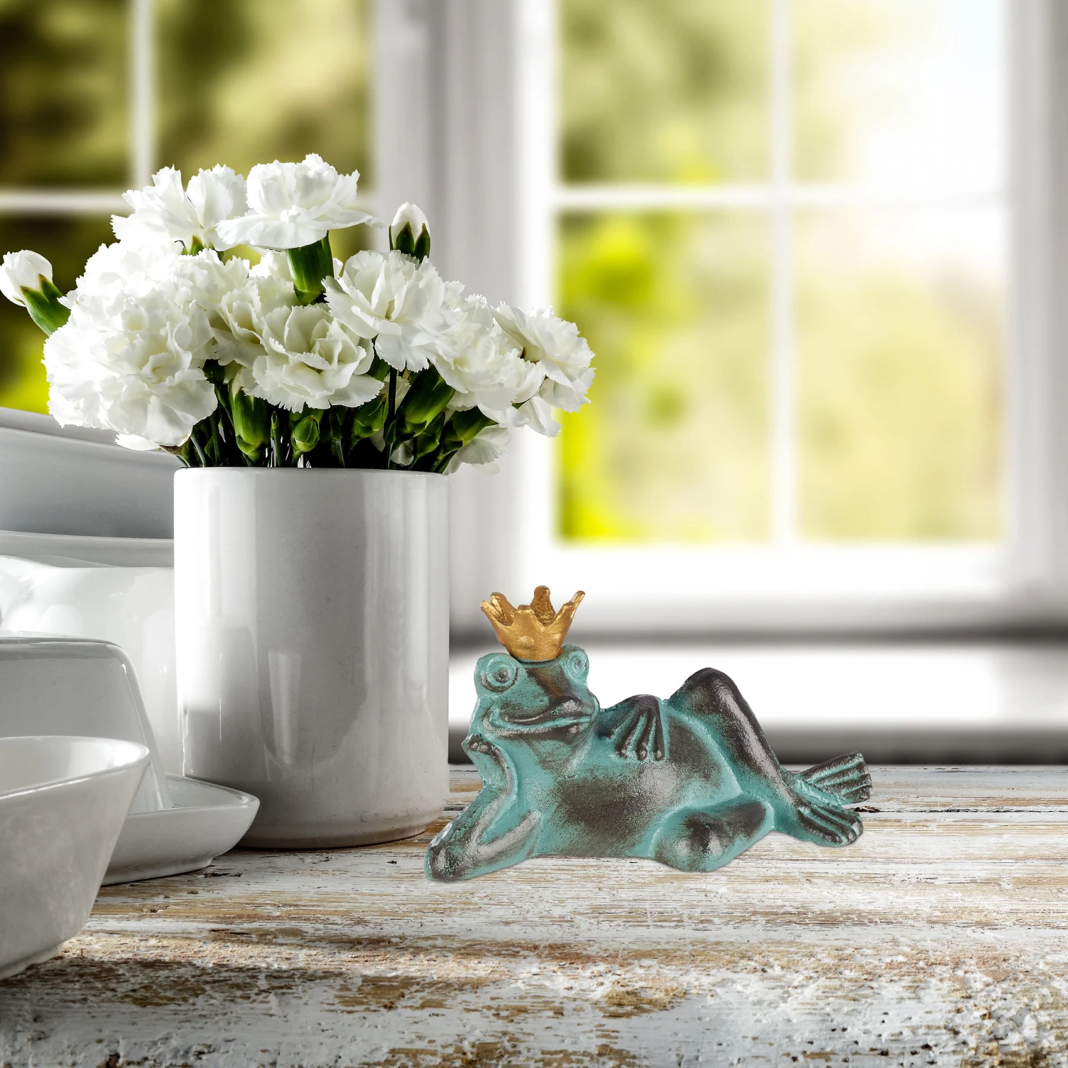 2 X Gartenfigur Froschkönig In Grün - Größe L – Bild 5