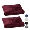 2x Kuscheldecke In Bordeaux - (B)200 X (T)220 Cm