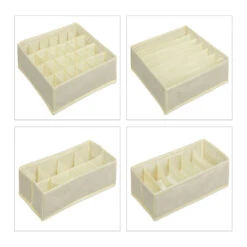 4 Tlg. Unterwäsche Organizer In Beige