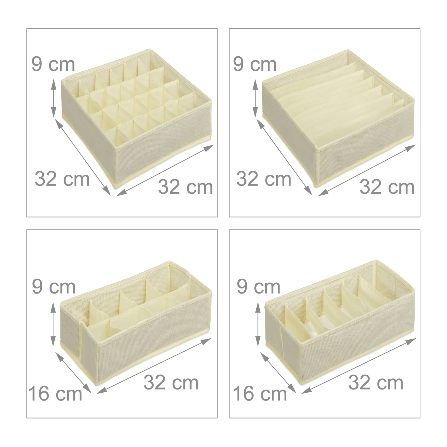 4 Tlg. Unterwäsche Organizer In Beige – Bild 4