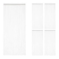 5x Fadenvorhang In Weiß - (L)245 X (B)90 Cm