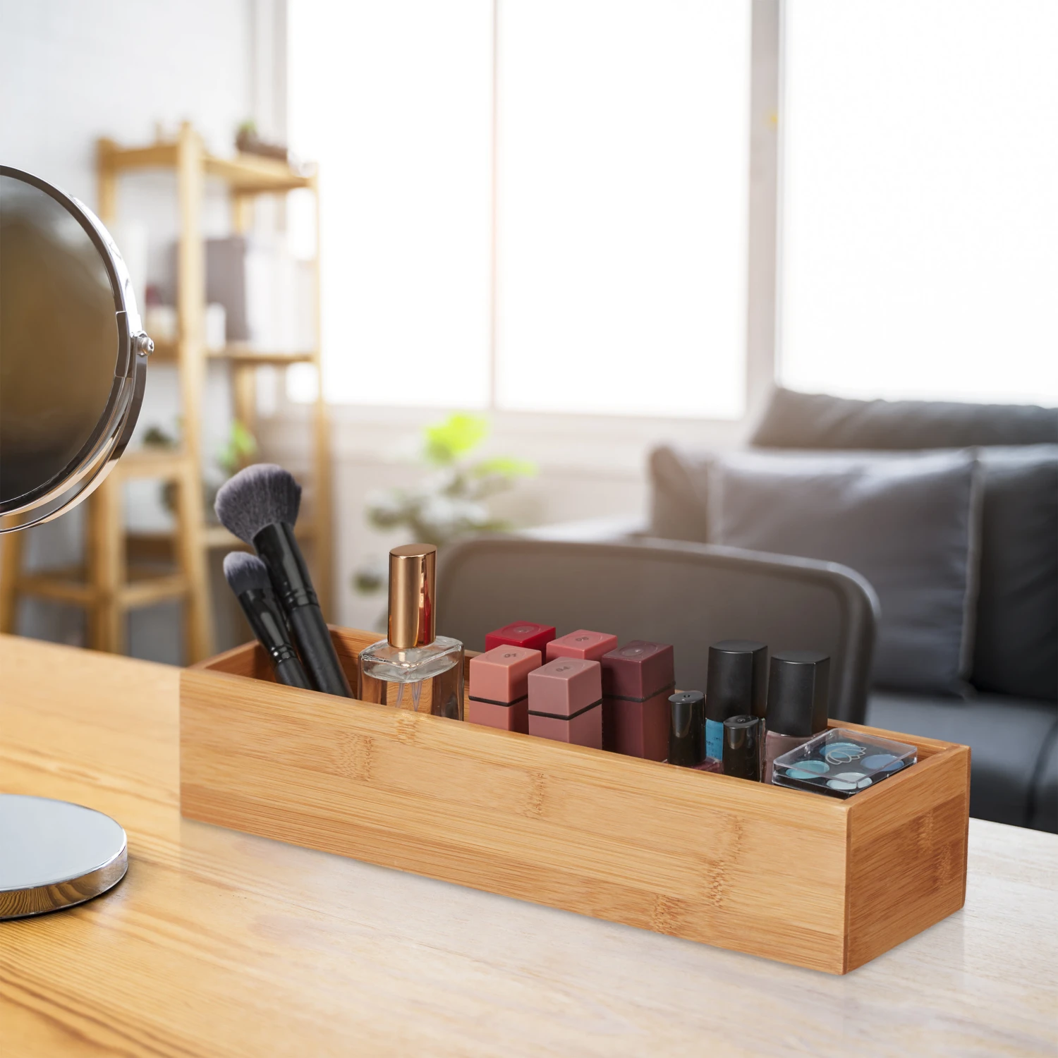 Bambus Box In Natur - (B)38 X (H)7 X (T)8 Cm – Bild 2